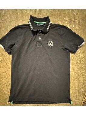 Psycho Bunny Santa Fe Pique Polo Shirt Men 5 Medium Black Pima Cotton Logo